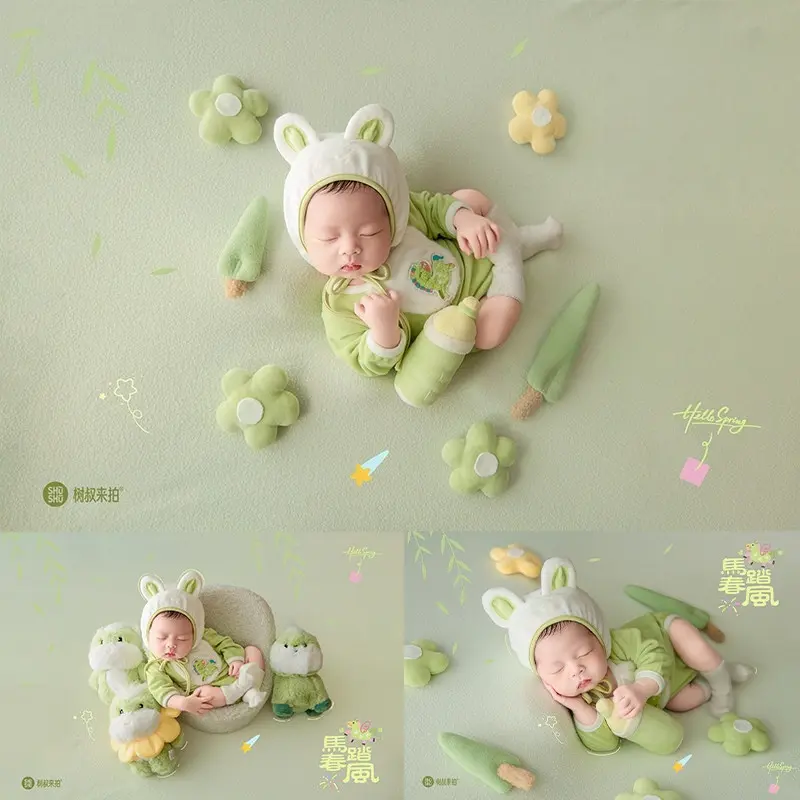 Spring Green Horse Theme Set - Newborn Photography Props
